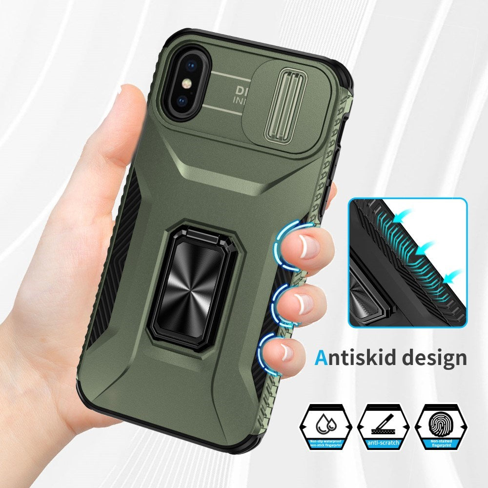 EIDERWOOD iPhone XS Max Tough Case w. Magnetic Kickstand & Cam Slider - Green