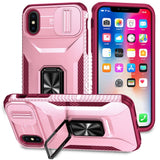 EIDERWOOD iPhone XS Max Tough Case w. Magnetic Kickstand & Cam Slider - Pink