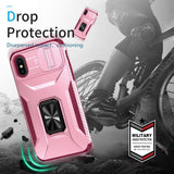 EIDERWOOD iPhone XS Max Tough Case w. Magnetic Kickstand & Cam Slider - Pink