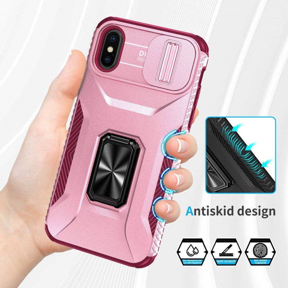 EIDERWOOD iPhone XS Max Tough Case w. Magnetic Kickstand & Cam Slider - Pink