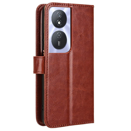 EIDERWOOD Honor X7b / 90 Smart Faux Leather Flip Case with Strap - Brown