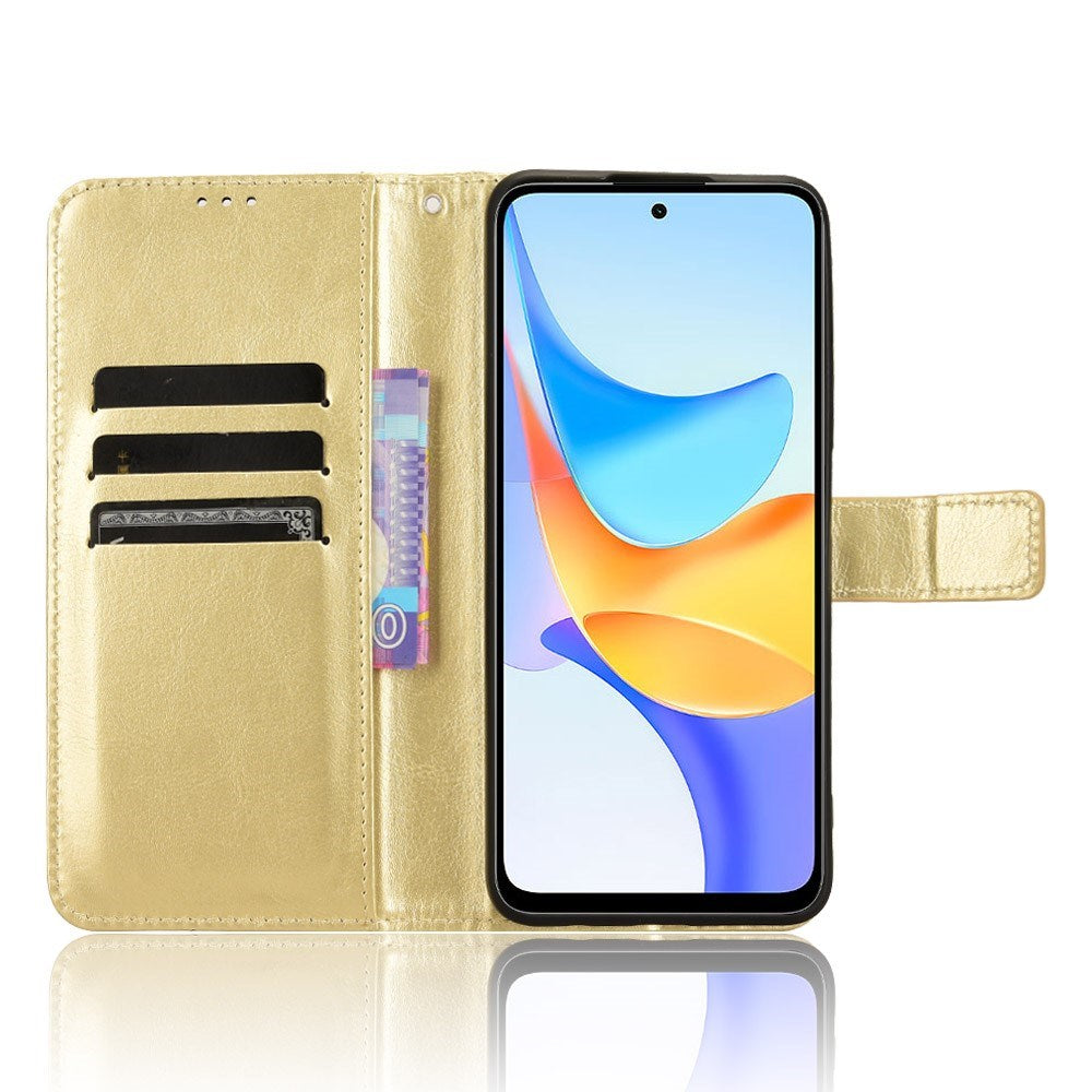 EIDERWOOD Honor X7b / 90 Smart Faux Leather Flip Case with Strap - Gold