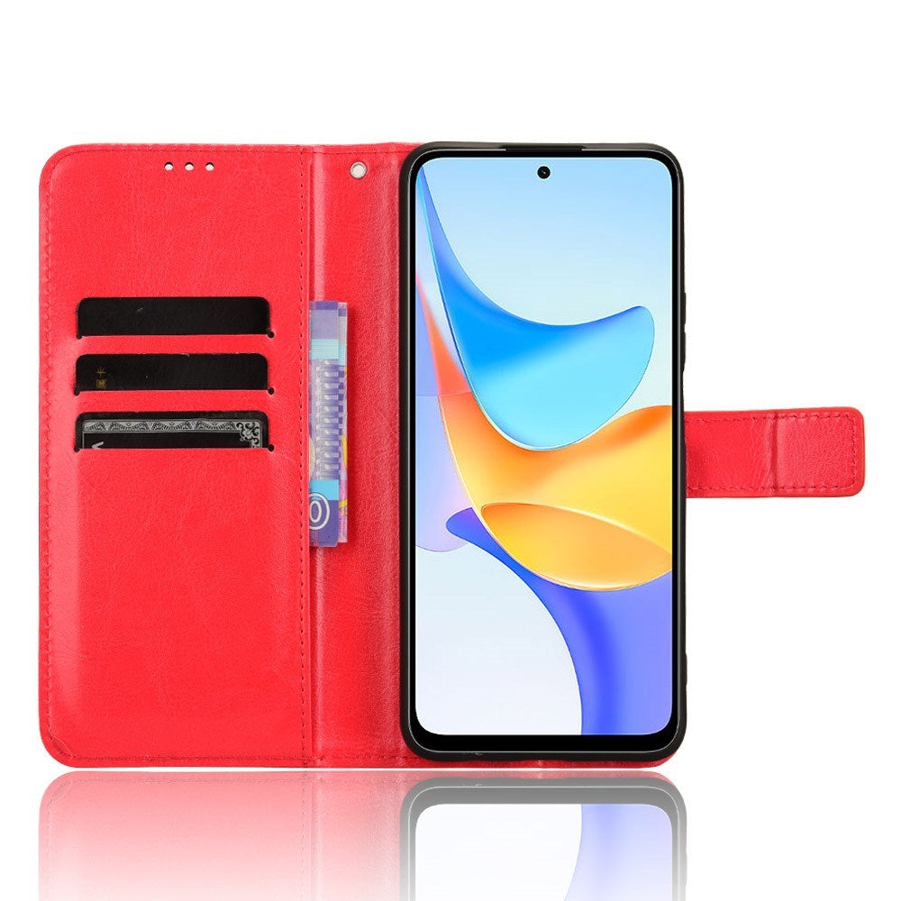 EIDERWOOD Honor X7b / 90 Smart Faux Leather Flip Case with Strap - Red