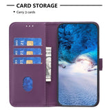 Motorola Moto G34 Glossy Leather Flip Cover w. Wallet - Purple