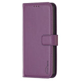 Motorola Moto G34 Glossy Leather Flip Cover w. Wallet - Purple