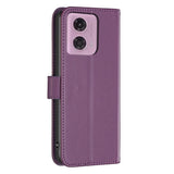 Motorola Moto G34 Glossy Leather Flip Cover w. Wallet - Purple