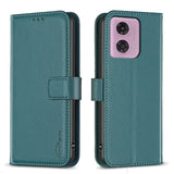 Motorola Moto G34 Glossy Leather Flip Cover w. Wallet - Green