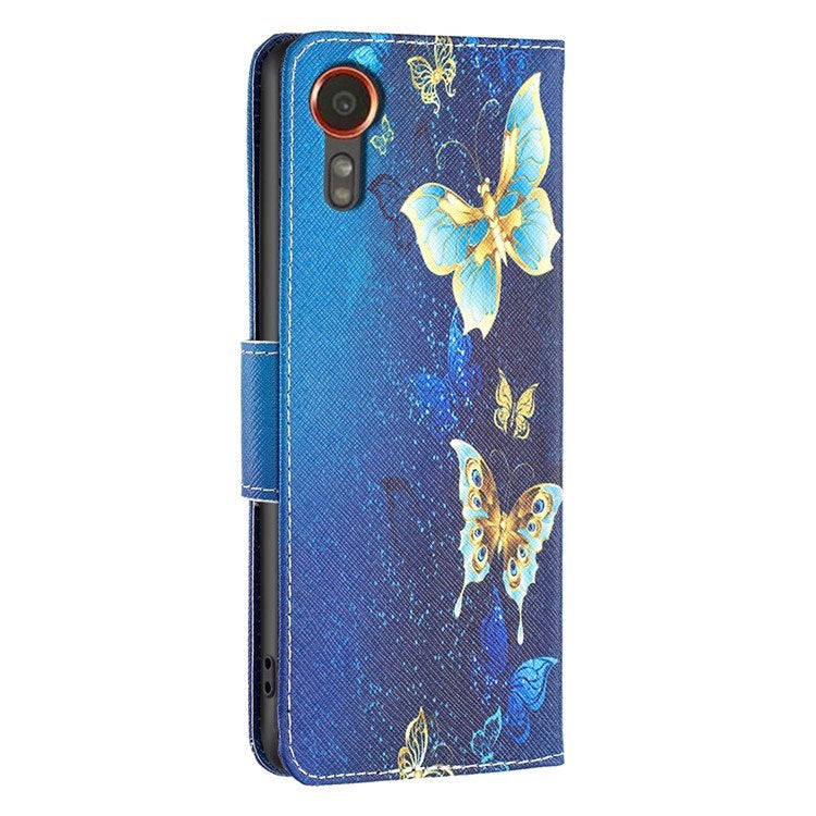 EIDERWOOD Samsung Galaxy Xcover 7 Flip Case with 2 x Card Holder - Blue Butterflies