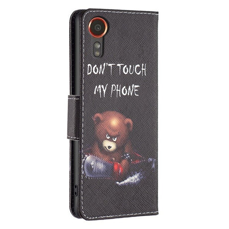 EIDERWOOD Samsung Galaxy Xcover 7 Flip Case with 2 x Card Holder - "Don't Touch My Phone" Bear