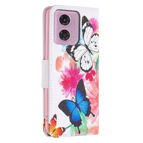 Motorola Moto G24 Leather Wallet Case w. Print - Butterflies