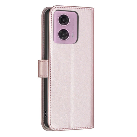 Motorola Moto G24 Faux Leather Flip Cover with Stand Function & Card Holder - Rose Gold