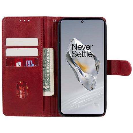 OnePlus 12R Leather Case with Wallet - Red