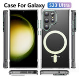 EIDERWOOD Samsung Galaxy S23 Ultra Hybrid Plastic Case - MagSafe Compatible - Transparent / Green