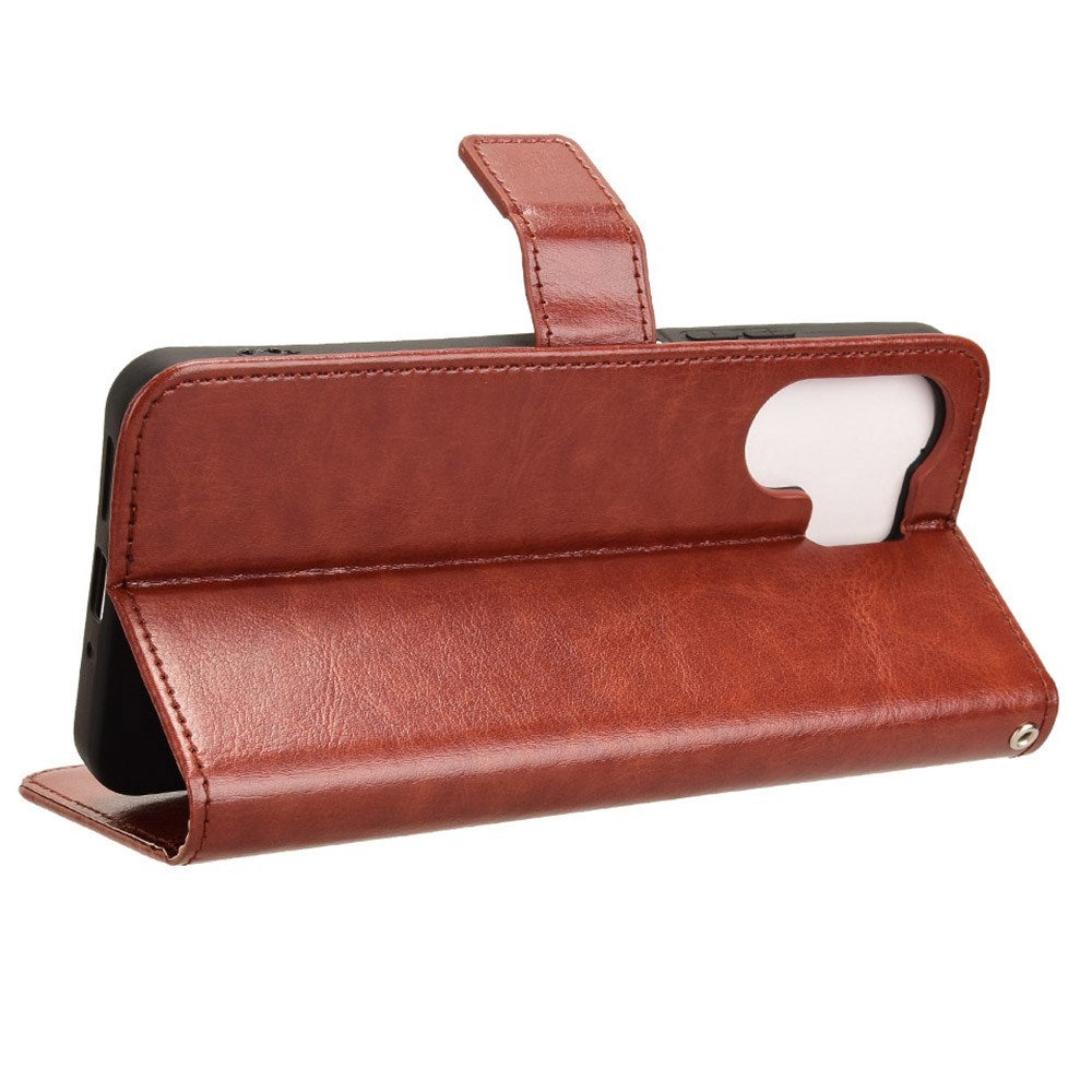 EIDERWOOD Xiaomi Redmi 13C (5G) Faux Leather Flip Case with Strap - Brown