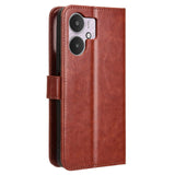 EIDERWOOD Xiaomi Redmi 13C (5G) Faux Leather Flip Case with Strap - Brown