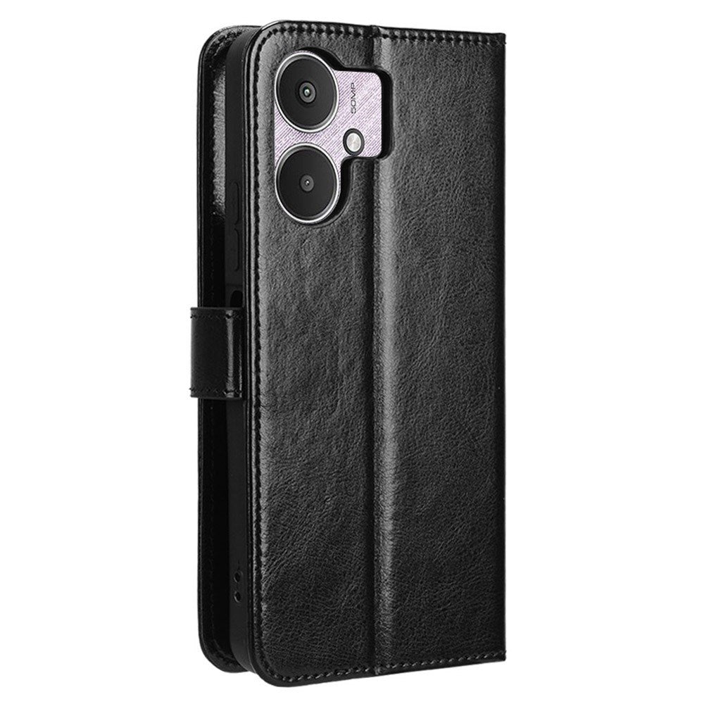 EIDERWOOD Xiaomi Redmi 13C (5G) Faux Leather Flip Case with Strap - Black