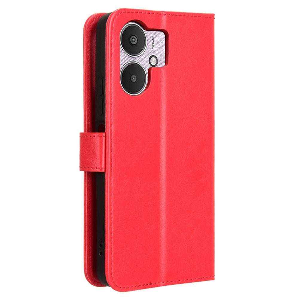 EIDERWOOD Xiaomi Redmi 13C (5G) Faux Leather Flip Case with Strap - Red