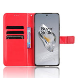 EIDERWOOD OnePlus 12R Leather Flip Case w. Stand & Wallet - Red