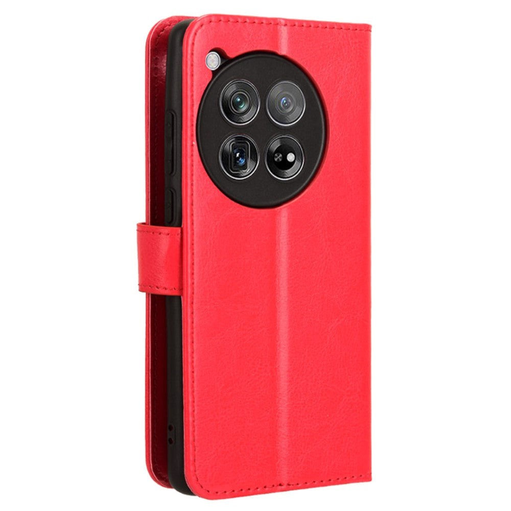 EIDERWOOD OnePlus 12R Leather Flip Case w. Stand & Wallet - Red