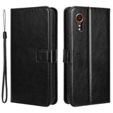 EIDERWOOD Samsung Galaxy Xcover 7 Leather Flip Case w. Stand & Wallet - Black