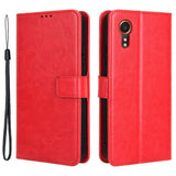 EIDERWOOD Samsung Galaxy Xcover 7 Leather Flip Case w. Stand & Wallet - Red