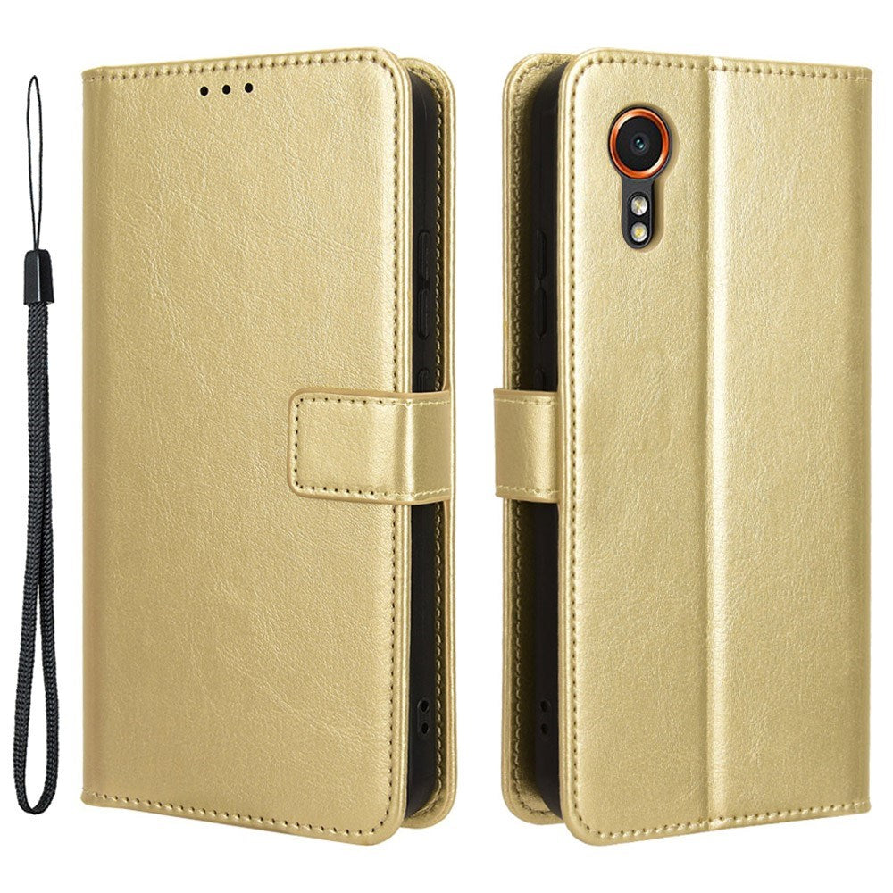 EIDERWOOD Samsung Galaxy Xcover 7 Leather Flip Case w. Stand & Wallet - Gold