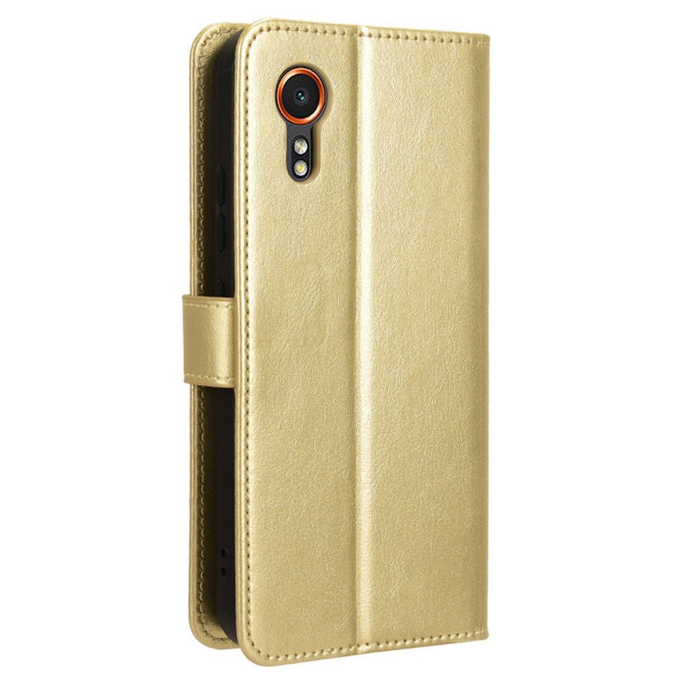 EIDERWOOD Samsung Galaxy Xcover 7 Leather Flip Case w. Stand & Wallet - Gold