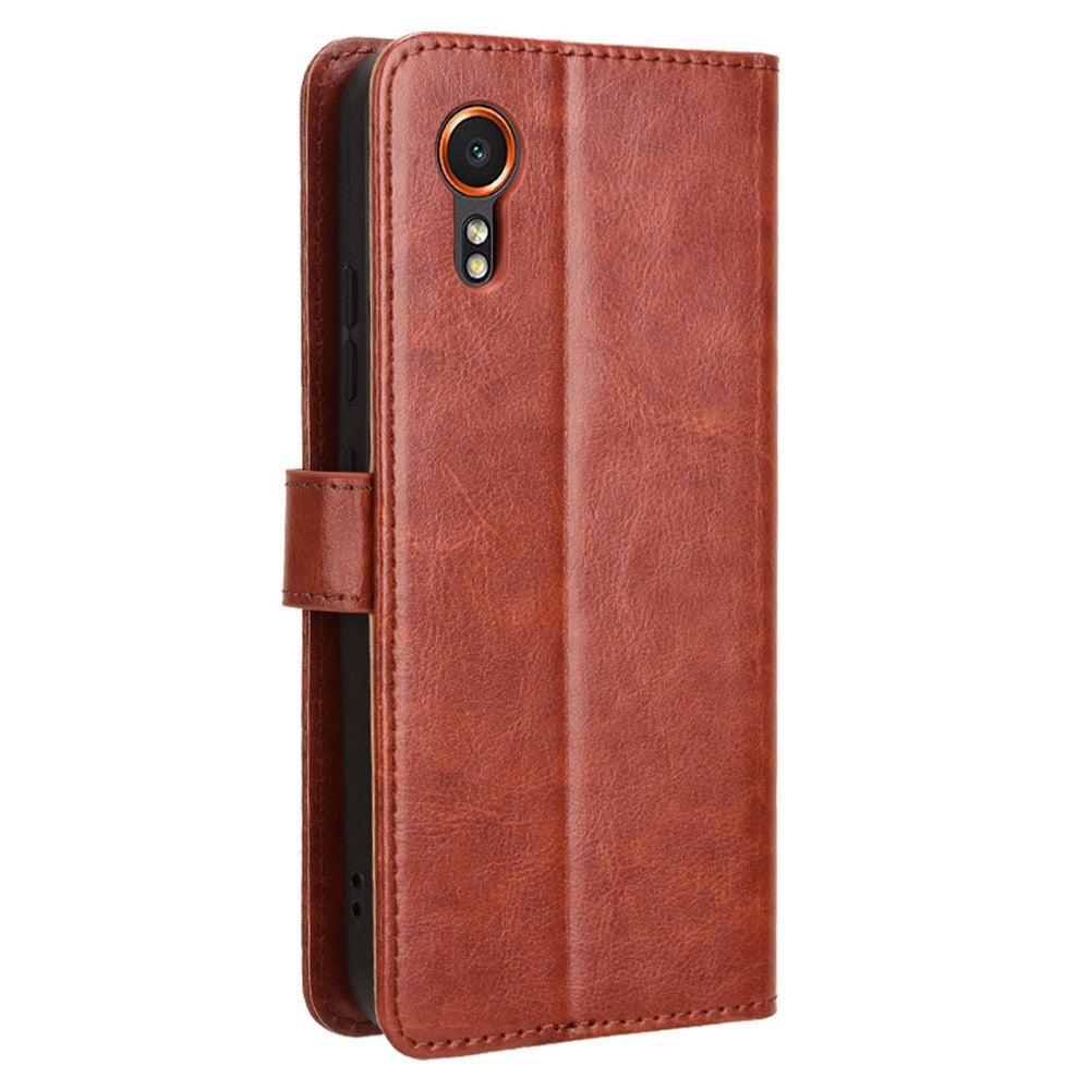 EIDERWOOD Samsung Galaxy Xcover 7 Leather Flip Case w. Stand & Wallet - Brown