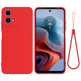 Motorola Moto G34 Liquid Silicone Case w. Strap - Red