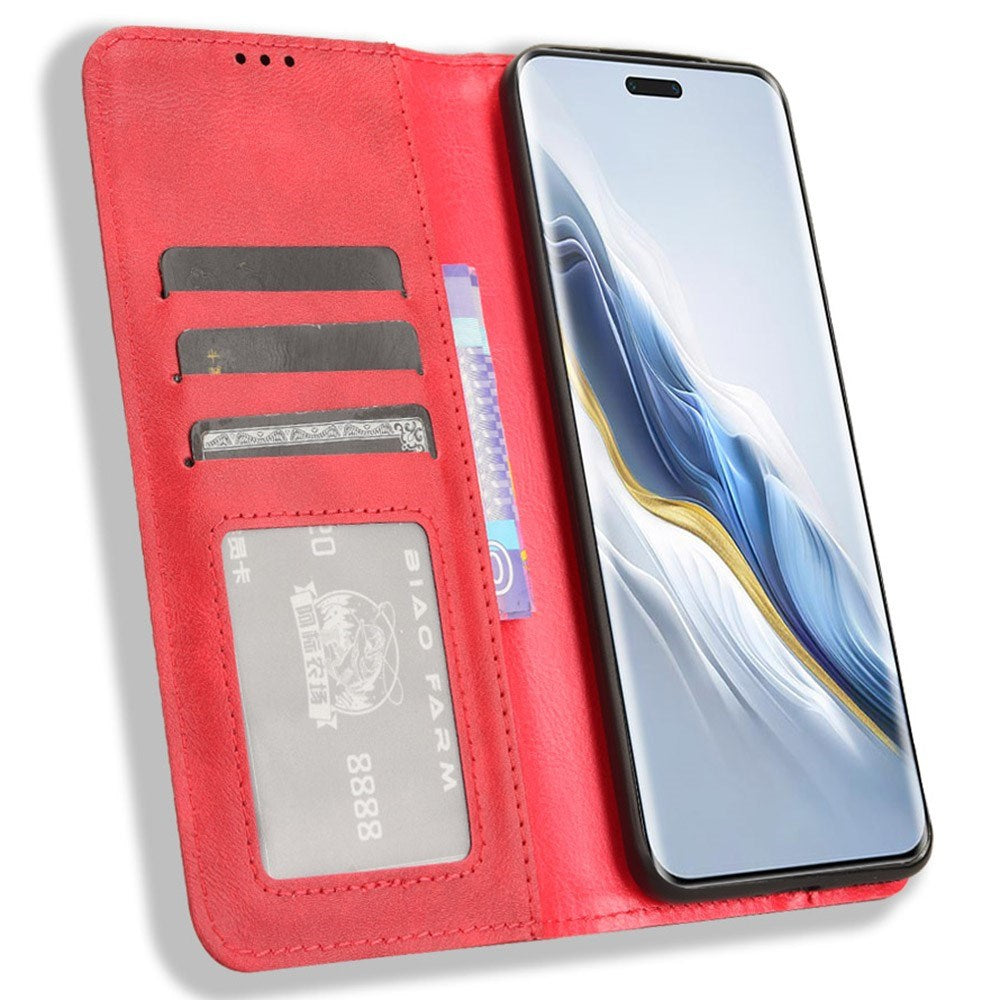 EIDERWOOD Honor Magic6 Pro (5G) Magnetic Faux Leather Flip Case - Red