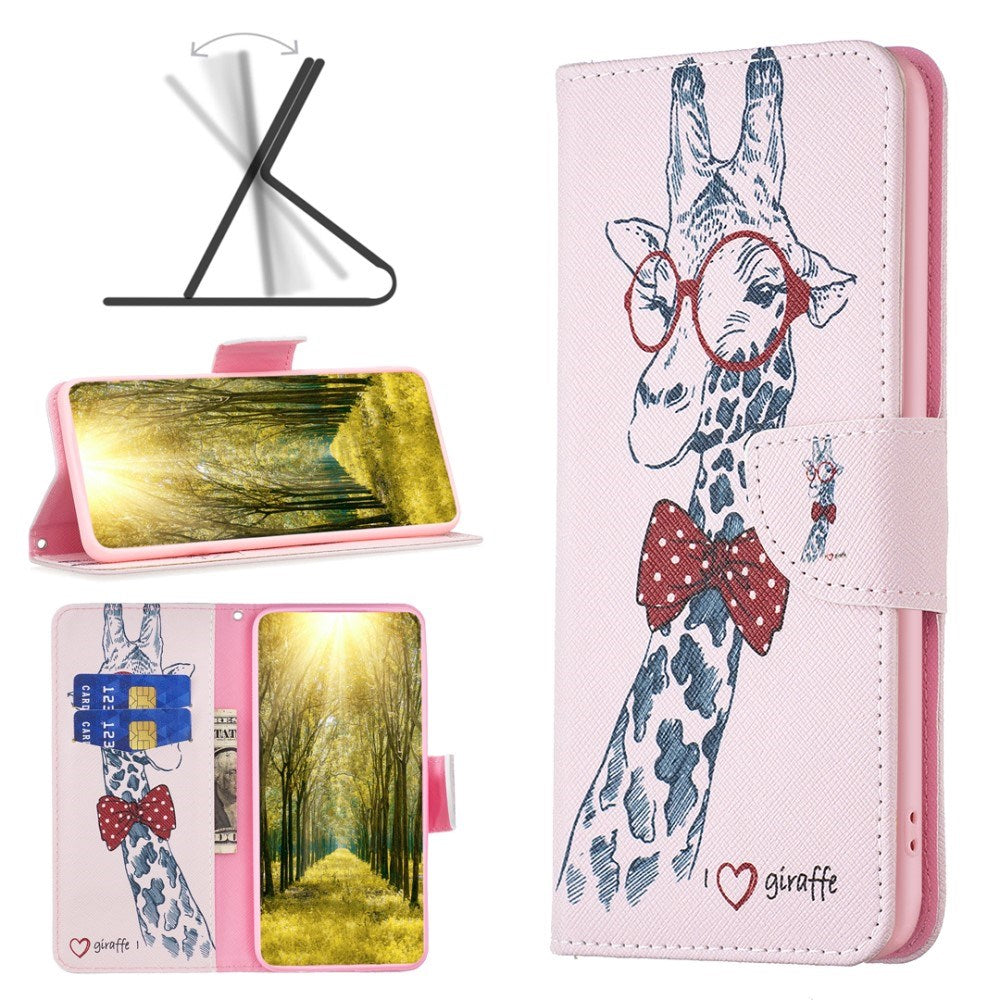 EIDERWOOD Xiaomi Redmi Note 13 Pro (4G) / Poco M6 Pro Leather Flip Case w. Wallet & Print - Giraffe