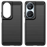 EIDERWOOD Honor X7b / 90 Smart Brushed Carbon Fiber Flexible Plastic Case - Black