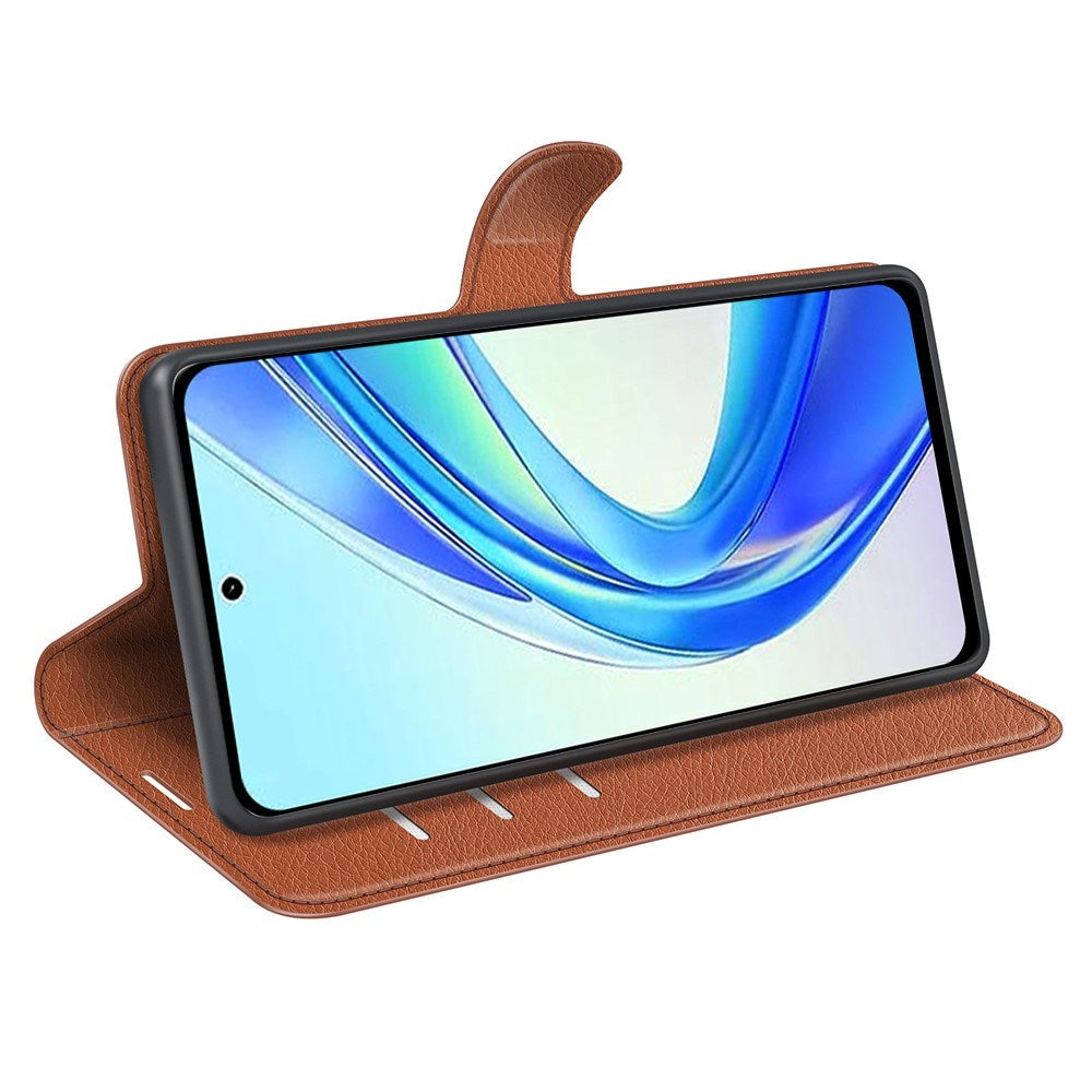 EIDERWOOD Honor X7b / 90 Smart Faux Leather Flip Case with Cardholder & Stand Function - Brown