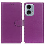 EIDERWOOD Motorola Moto E14 4G / G04 4G / G04s 4G / G24 4G Litchi Texture Stand Phone Cover - Purple