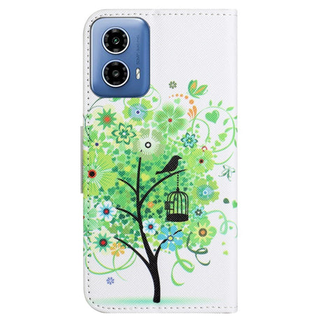 EIDERWOOD Motorola Moto G24 Power Leather Wallet Case w. Print - Green Tree