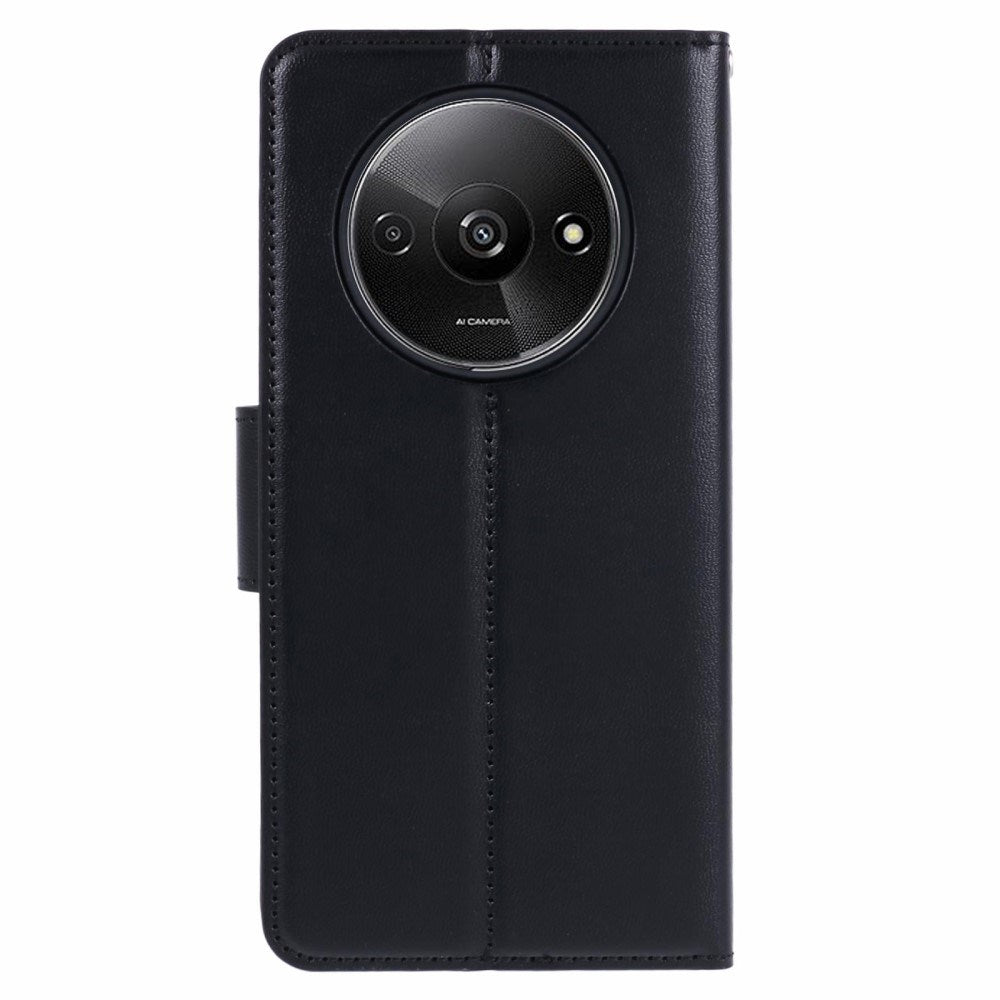 Xiaomi Redmi A3 Faux Leather Flip Case with Wallet & Stand Function - Black