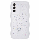 EIDERWOOD Samsung Galaxy S22+ (Plus) Flexible Plastic Wavy Case with Glitter - Transparent / White