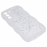 EIDERWOOD Samsung Galaxy S22+ (Plus) Flexible Plastic Wavy Case with Glitter - Transparent / White