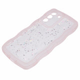 EIDERWOOD Samsung Galaxy S22+ (Plus) Flexible Plastic Wavy Case with Glitter - Transparent / Pink