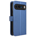 EIDERWOOD Google Pixel 9 / 9 Pro Leather Flip Case w. Strap & Texture - Blue