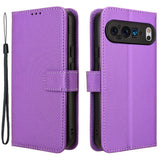 EIDERWOOD Google Pixel 9 / 9 Pro Leather Flip Case w. Strap & Texture - Purple