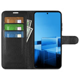 EIDERWOOD Asus Zenfone 11 Ultra PU Litchi Leather Flip Case with Wallet & Stand Function - Black