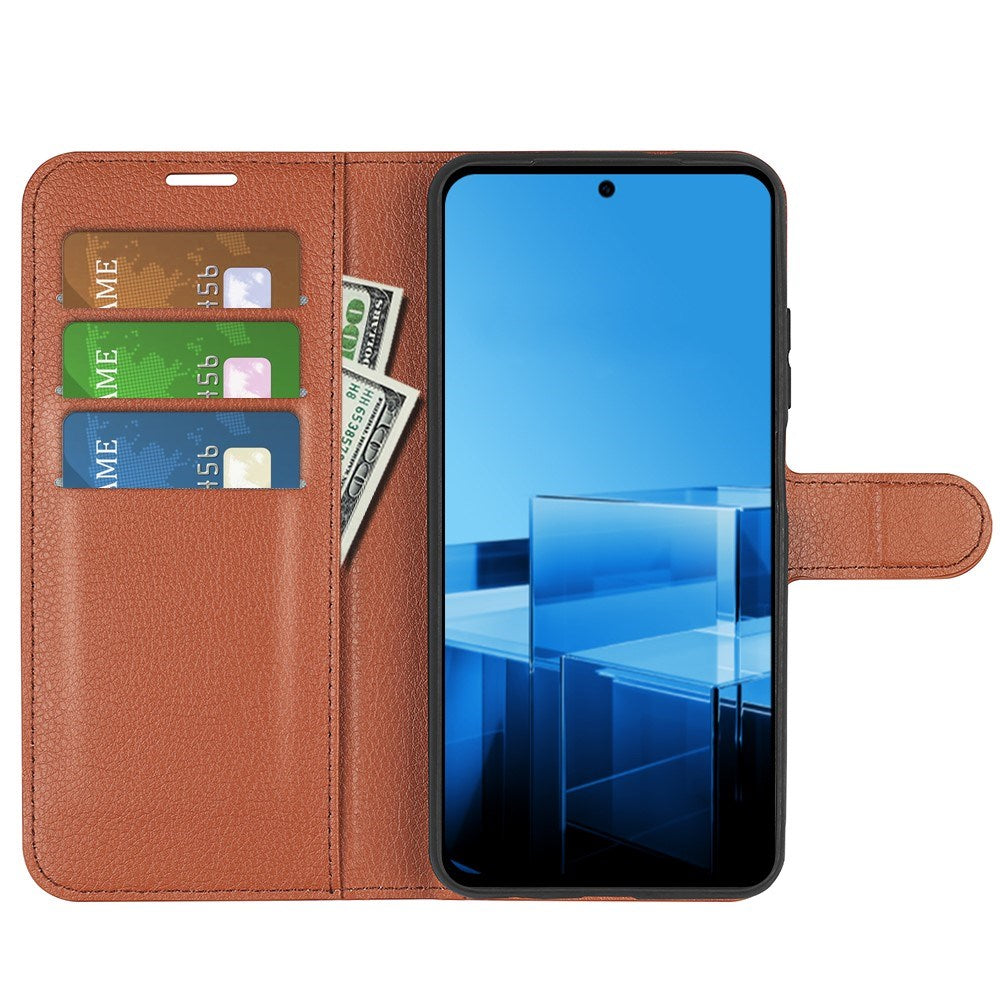 EIDERWOOD Asus Zenfone 11 Ultra PU Litchi Leather Flip Case with Wallet & Stand Function - Brown