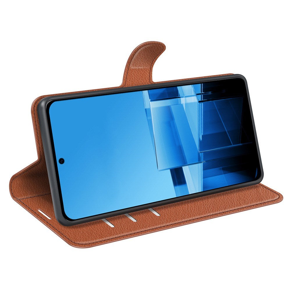 EIDERWOOD Asus Zenfone 11 Ultra PU Litchi Leather Flip Case with Wallet & Stand Function - Brown