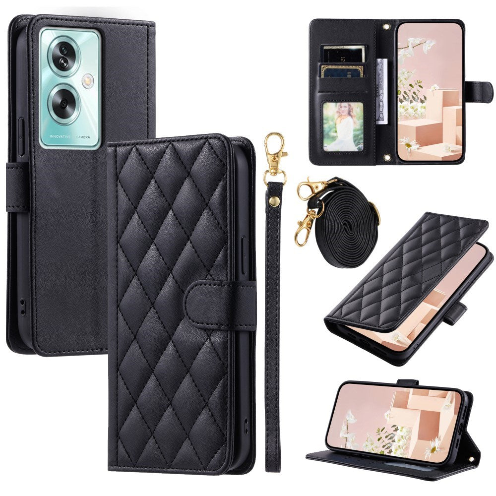 EIDERWOOD OnePlus Nord N30 SE (5G) / Oppo A79 (5G) / A2 (5G) Leather Case w. Strap & Crossbody Bag Function - Black