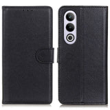 EIDERWOOD OnePlus Nord CE4 (5G) Litchi Leather Wallet Case - Black