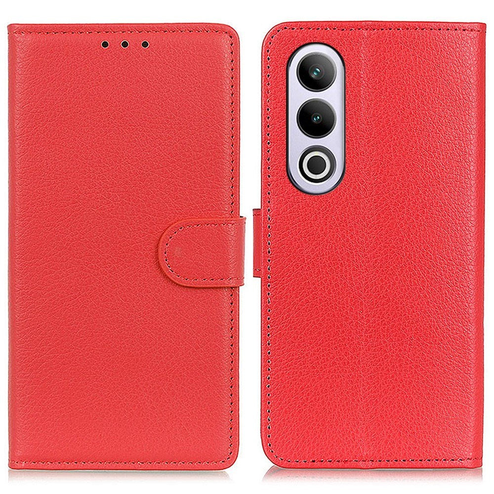 EIDERWOOD OnePlus Nord CE4 (5G) Litchi Leather Wallet Case - Red