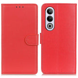 EIDERWOOD OnePlus Nord CE4 (5G) Litchi Leather Wallet Case - Red