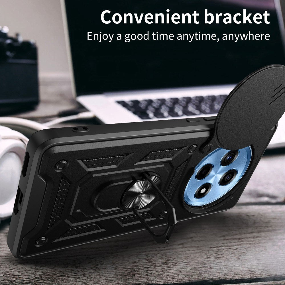 EIDERWOOD OnePlus 12R Tough Case with Kickstand & Cam Slider - Black