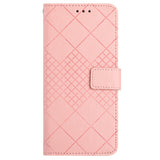 EIDERWOOD Sony Xperia 10 VI Leather Flip Case w. Wallet & Strap - Rhombus Engraving - Pink